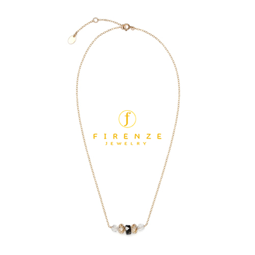 14K Gold Filled Handmade 1.6mmx450mm PlateCablechain with 2x8mmx6mmSwarovski Crystal Necklace[Firenze Jewelry] 피렌체주얼리